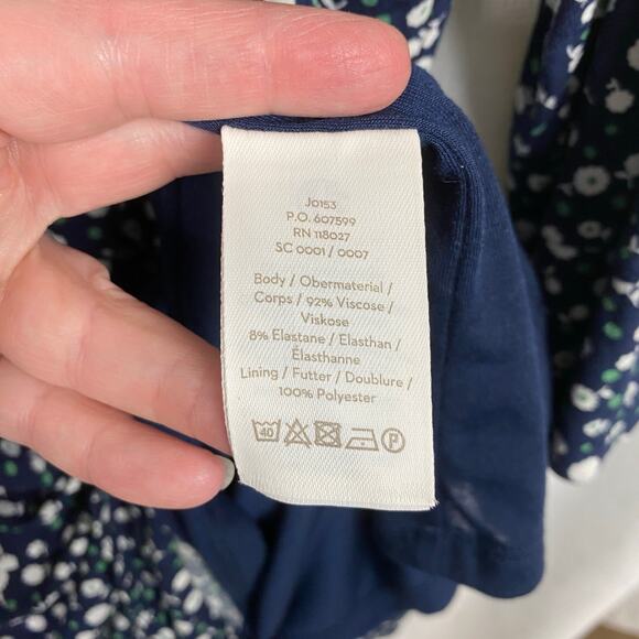 Boden Blue Daisy Print Michaela Ruffle Wrap Dress Sz.16R - Picture 16 of 16